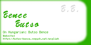 bence butso business card
